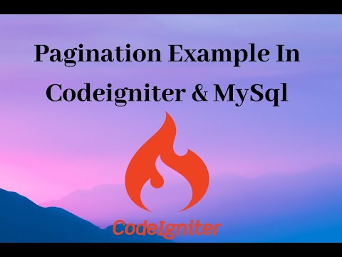 Codeigniter MySQL Pagination Example